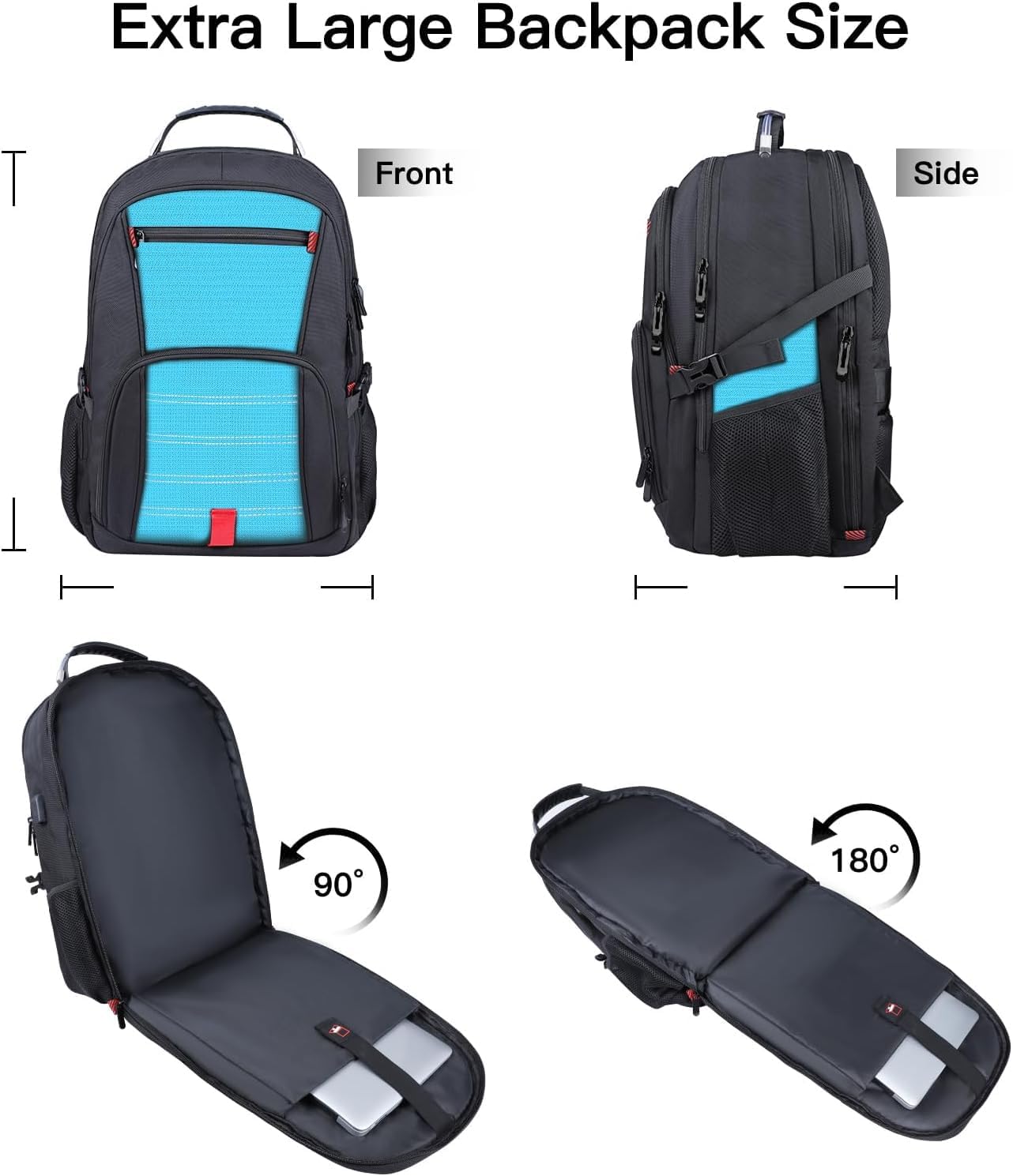 ANTERK Extra Large Backpack, Travel Backpack, Sturdy TSA Water Resistant 17.3 Inch Carry on Backpacks, Anti Theft Business Computer Backpacks Gifts for Men Women, Lake Blue