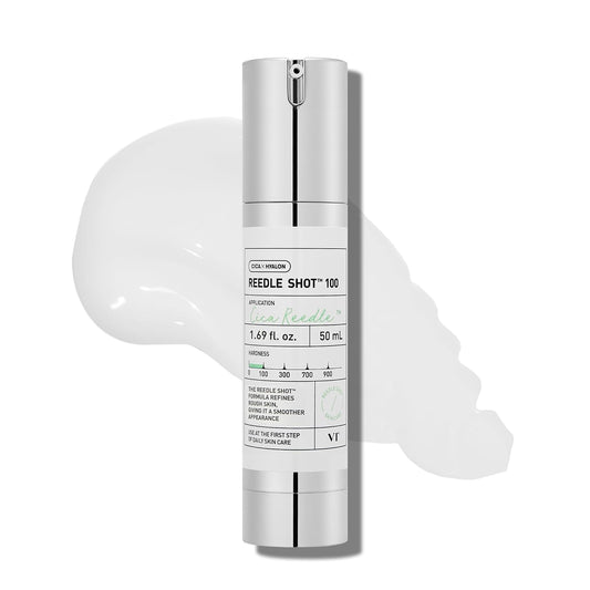 VT COSMETICS CICA Reedle Shot 100, Spicule Microneedling Serum for Pore Care & Exfoliation, Exosome, Centella Asiatica for Glass Skin, Skin Texture, Korean Liquid Skin Booster (1.69 Fl Oz / 50ml)