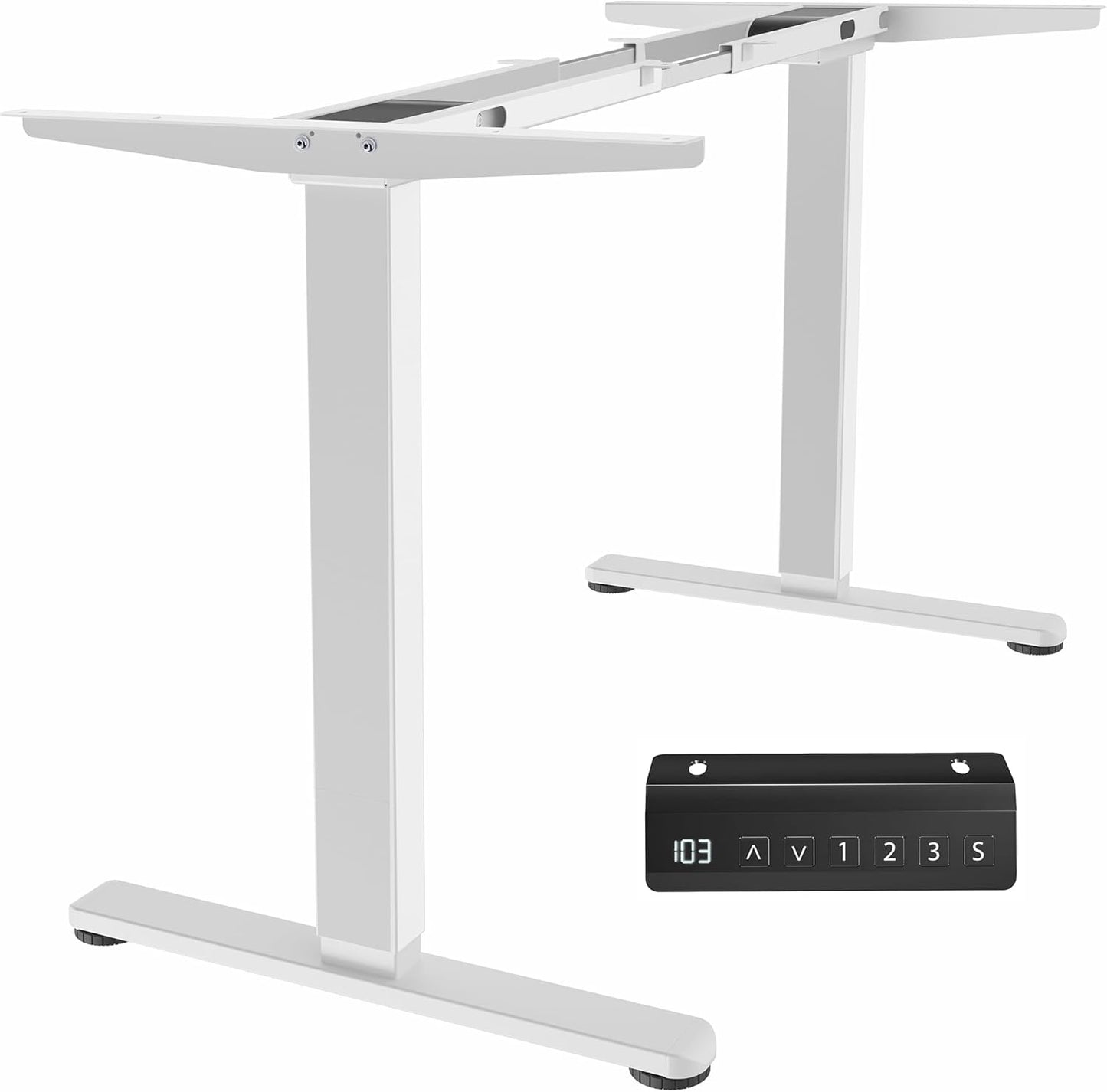VIVO Heavy Duty Dual Motor Electric Sit Stand Desk Frame, 220 lbs Capacity, Fits up to 77 x 43 inch Tops, Memory Controller Height Adjustable Frame Only, White, DESK-E-200W