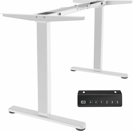 VIVO Heavy Duty Dual Motor Electric Sit Stand Desk Frame, 220 lbs Capacity, Fits up to 77 x 43 inch Tops, Memory Controller Height Adjustable Frame Only, White, DESK-E-200W