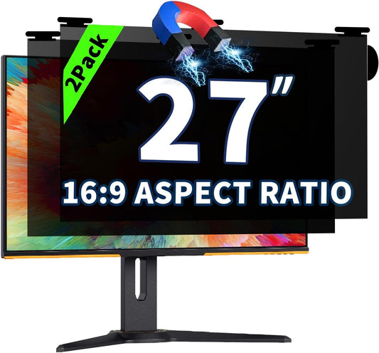 2 Pack Magnetic Hanging Computer Privacy Screen for 27 ''16:9 Aspect Ratio