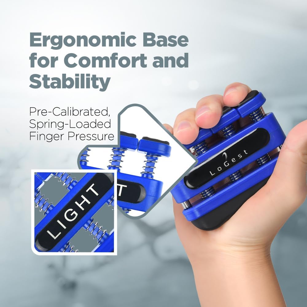 Logest Finger Strengthener - Finger Exerciser for Forearm and Hand Strengthener - Hand Grip Workout Equipment for Musician, Rock Climbing and Therapy