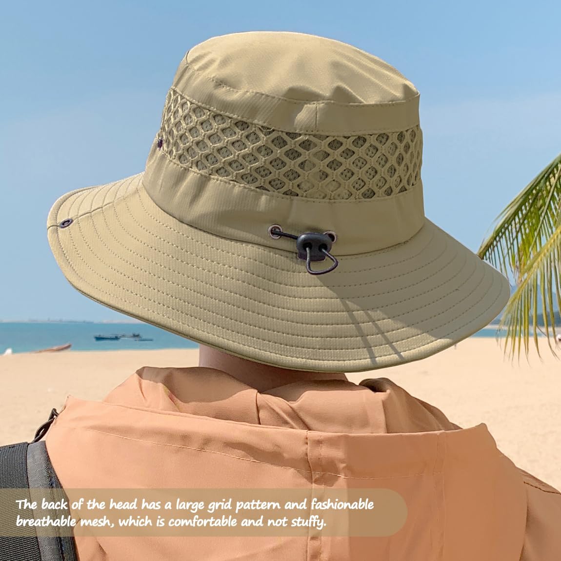 Sireck Fishing Hat, UPF50+ Wide Brim Sun Hat for Men Women, UV Protection Hiking Beach Bucket Hats Summer Safari Hat