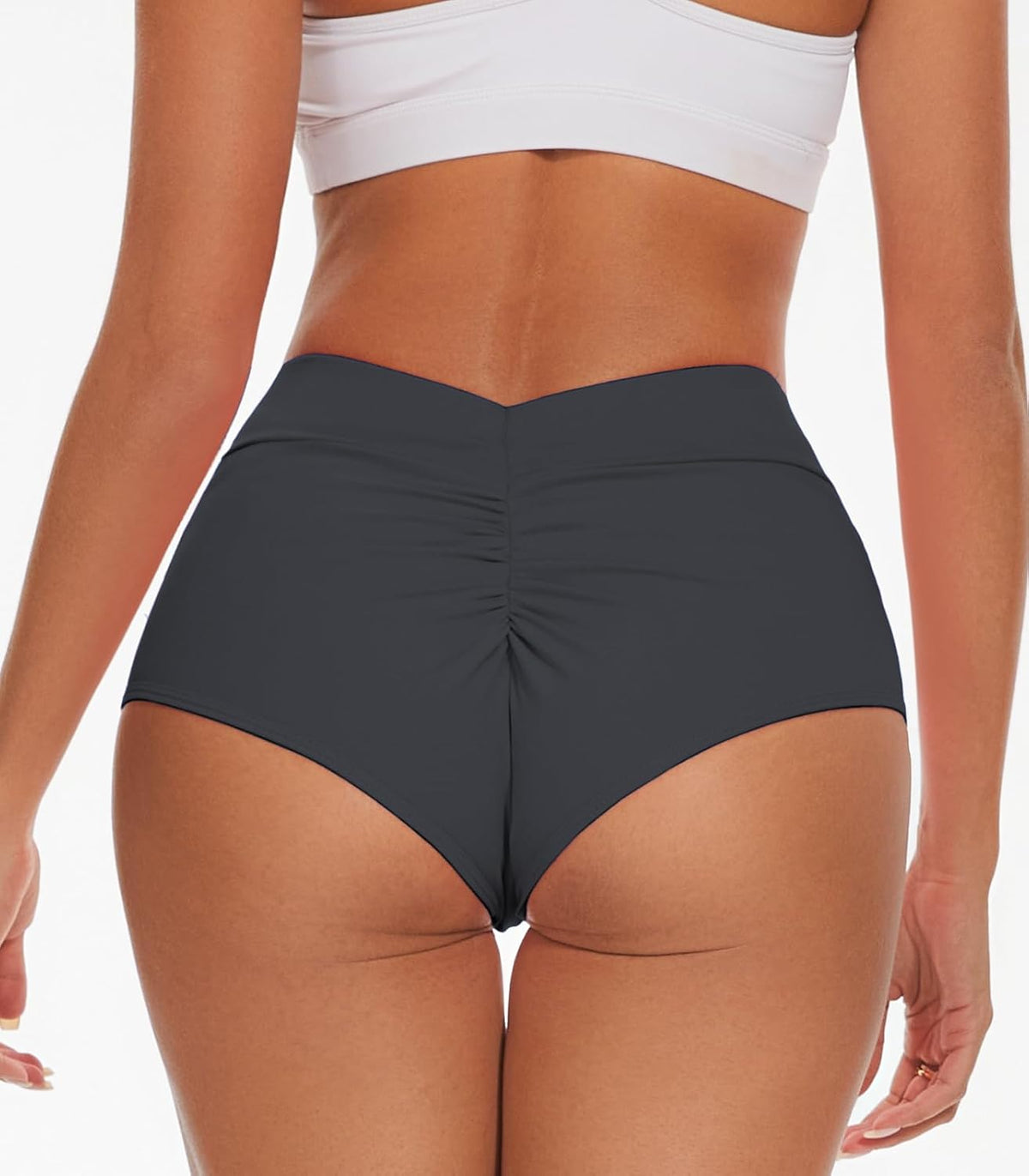 Boudaner Women's Booty Shorts-High Waist V Back Yoga Shorts