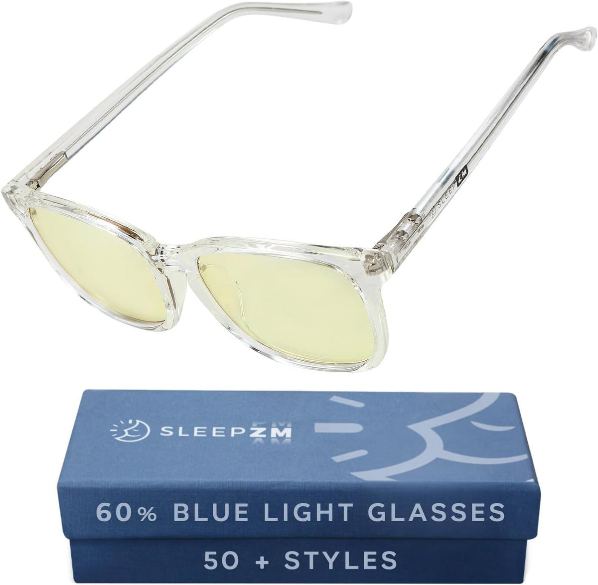 Sleep ZM Blue Light Blocking Glasses for Screens - 35% Clear, Crystal
