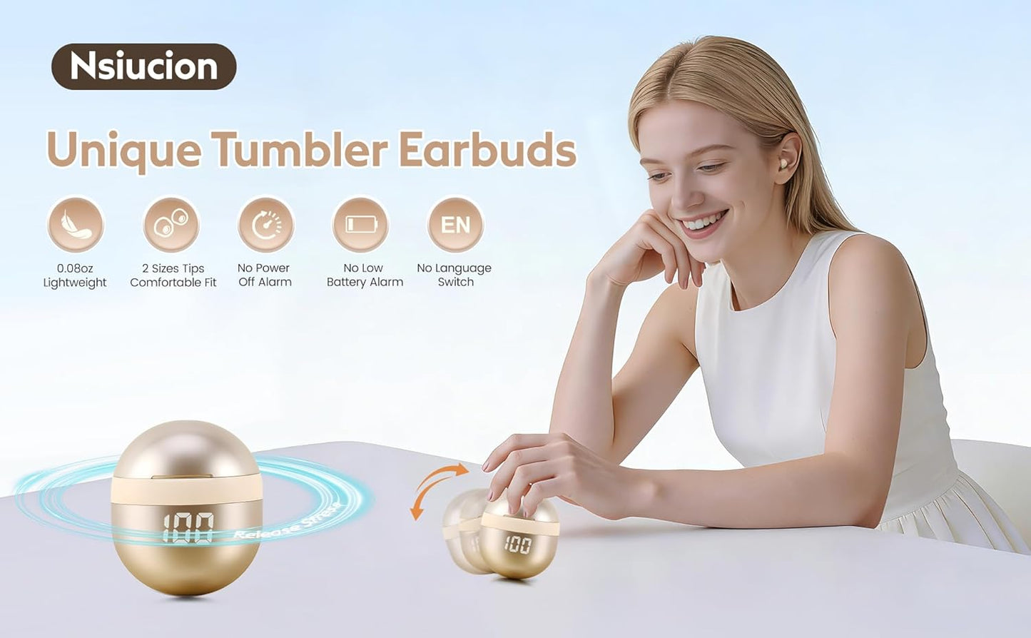 Smallest Sleep Earbuds for Side Sleepers, [Upgrade 2026 Version] Ultra-Comfort & Lightweight Wireless Mini Sleep Headphones for Small Ears, No Low Battery Beep Ear Buds for Sleeping Working