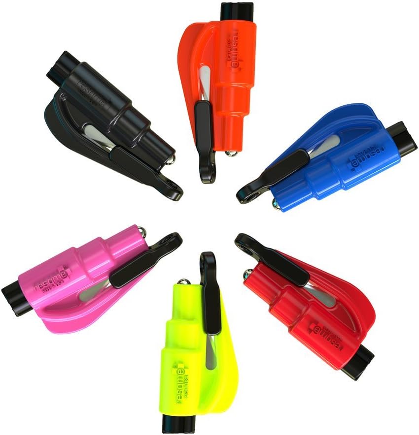 resqme The Original Compact Emergency Keychain Car Escape Tool, Seatbelt Cutter and Window Breaker, Made in USA, Pack of 2
