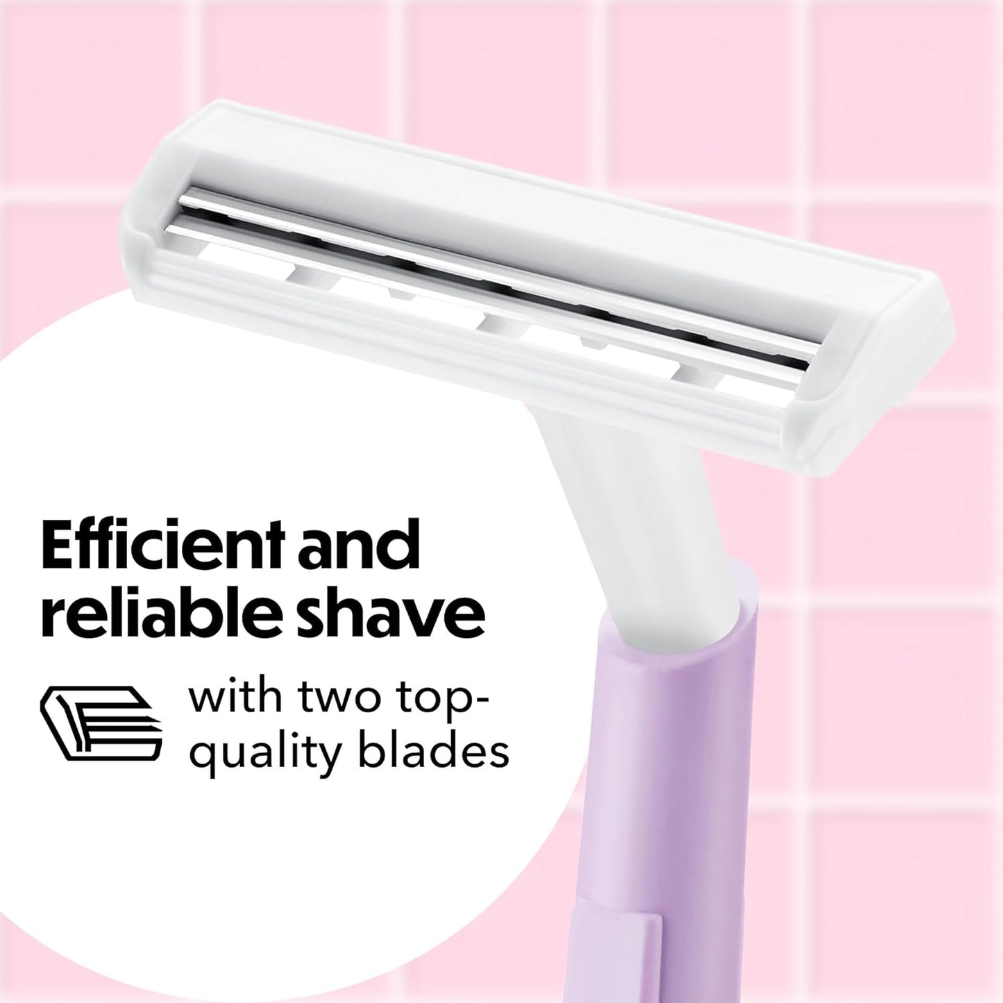 BIC Silky Touch Women's Disposable 2-Blade Razors, Travel Covers, College Dorm Room Essentials and First Apartment Must-Have, 40-Pack