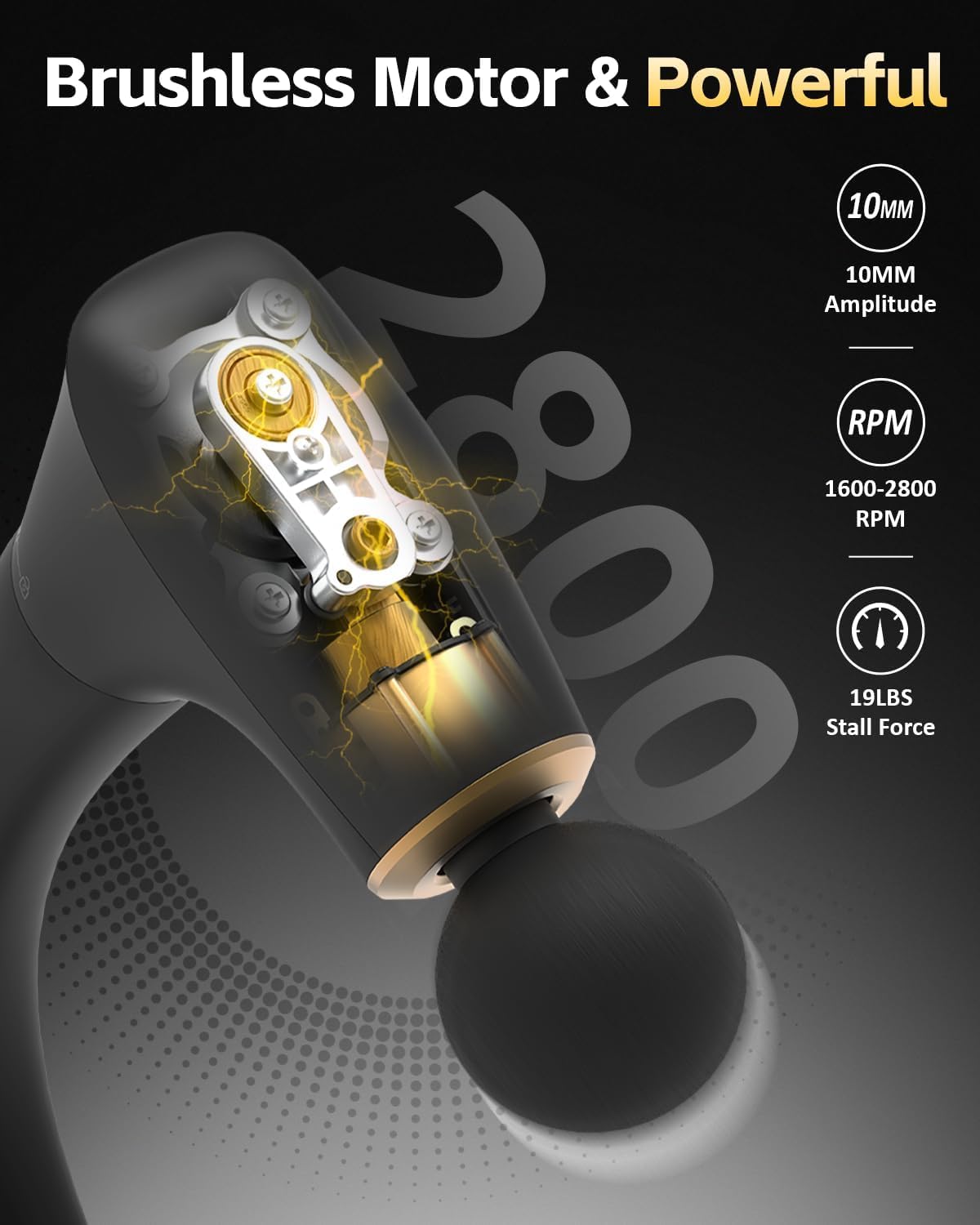 2-in-1 Detachable Massage Gun Deep Tissue with Extension Handle