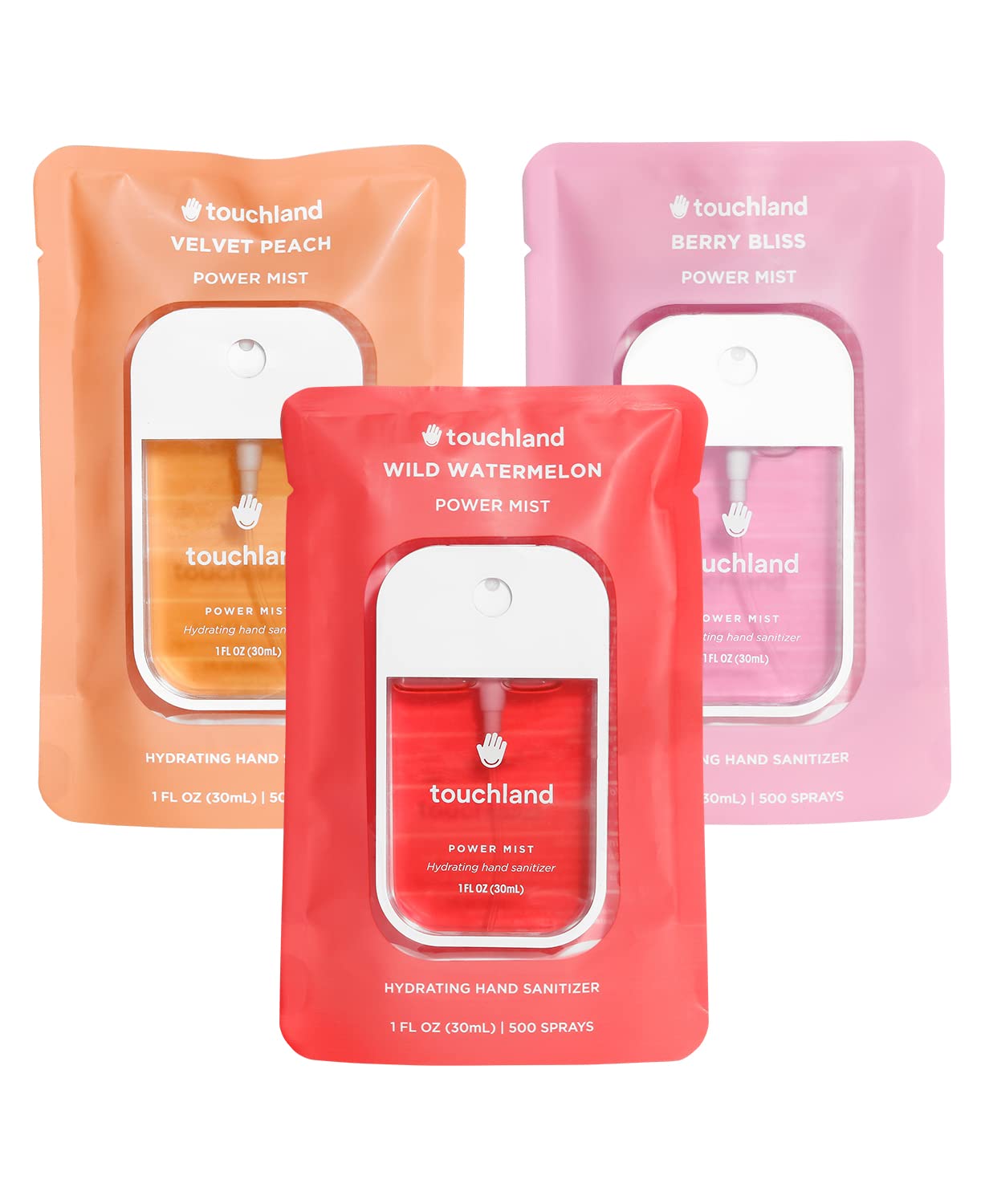 Touchland Hand Sanitizer Spray, Juicy Trio - 3 x 1 FL OZ