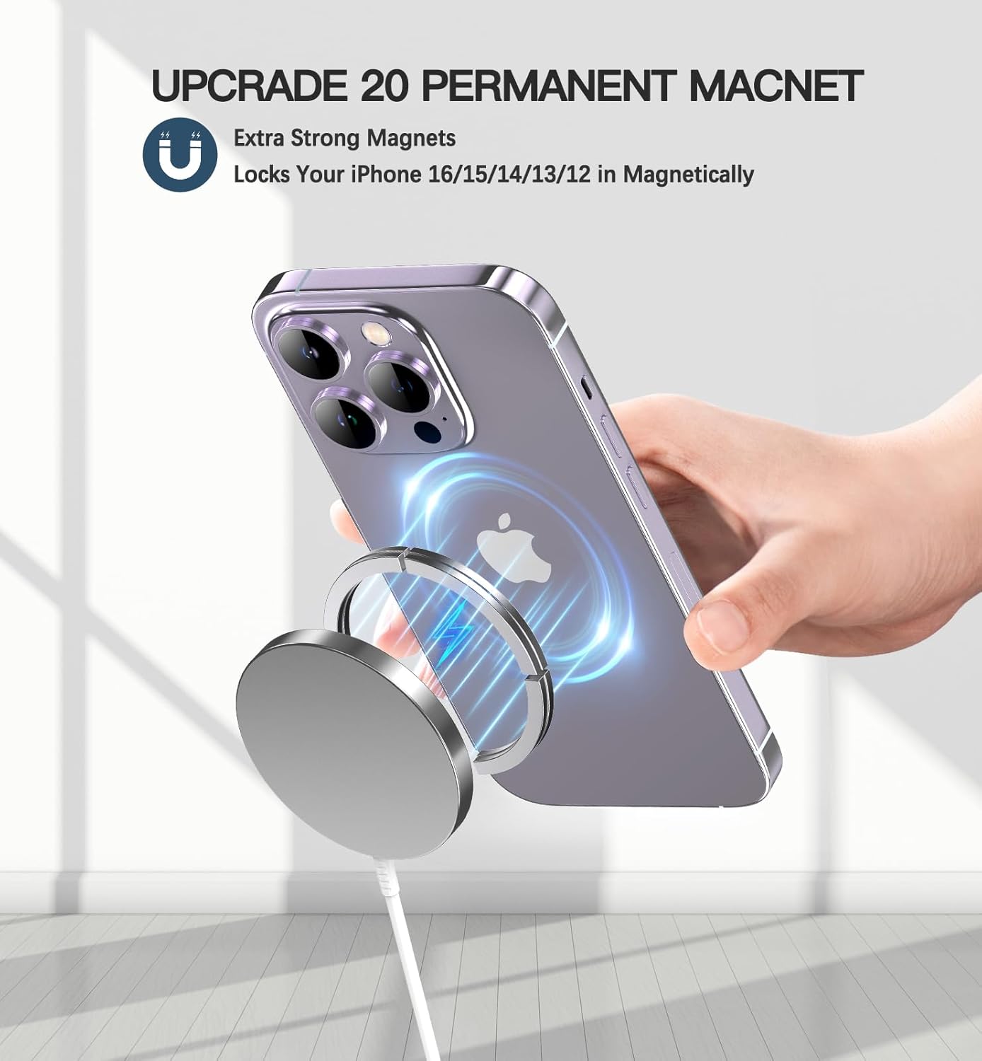 Magnetic Wireless Charger 15W Fast Mag Safe Charger for Cell iPhone 17 Pro Max/17 Pro/17 Air/17/16/15/14/13/12 Series 2 Pack Charging Pad for AirPods 3/2/Pro 2/Pro Original Replacement