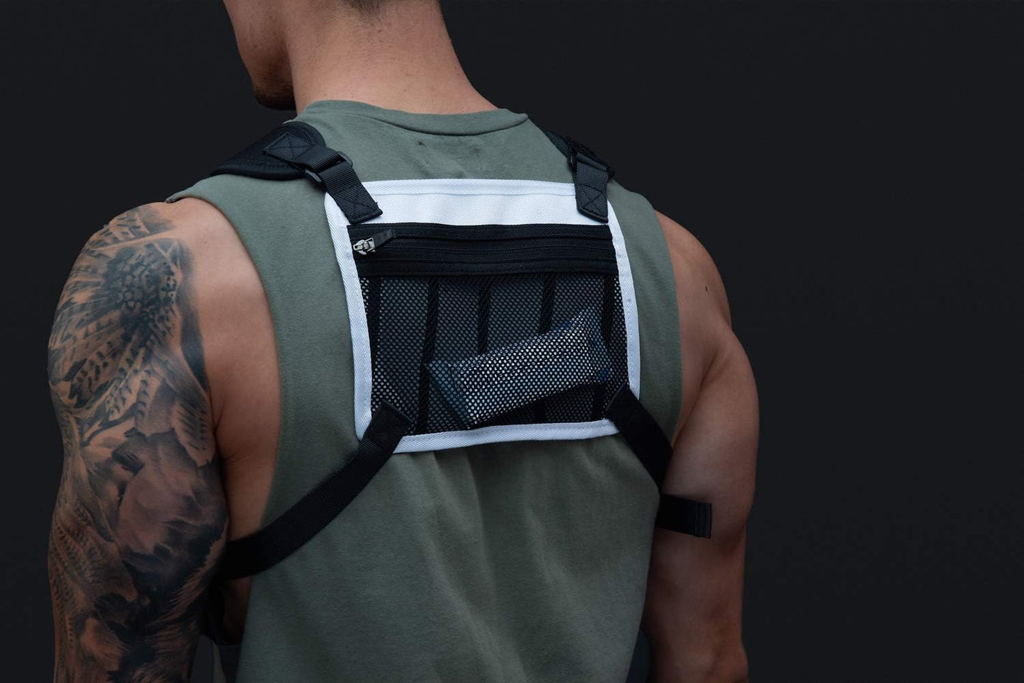 MVRK Water Resistant Running Vest Chest Pack, Phone Holder for Running, Lightweight Training Pack with Reflective Detail
