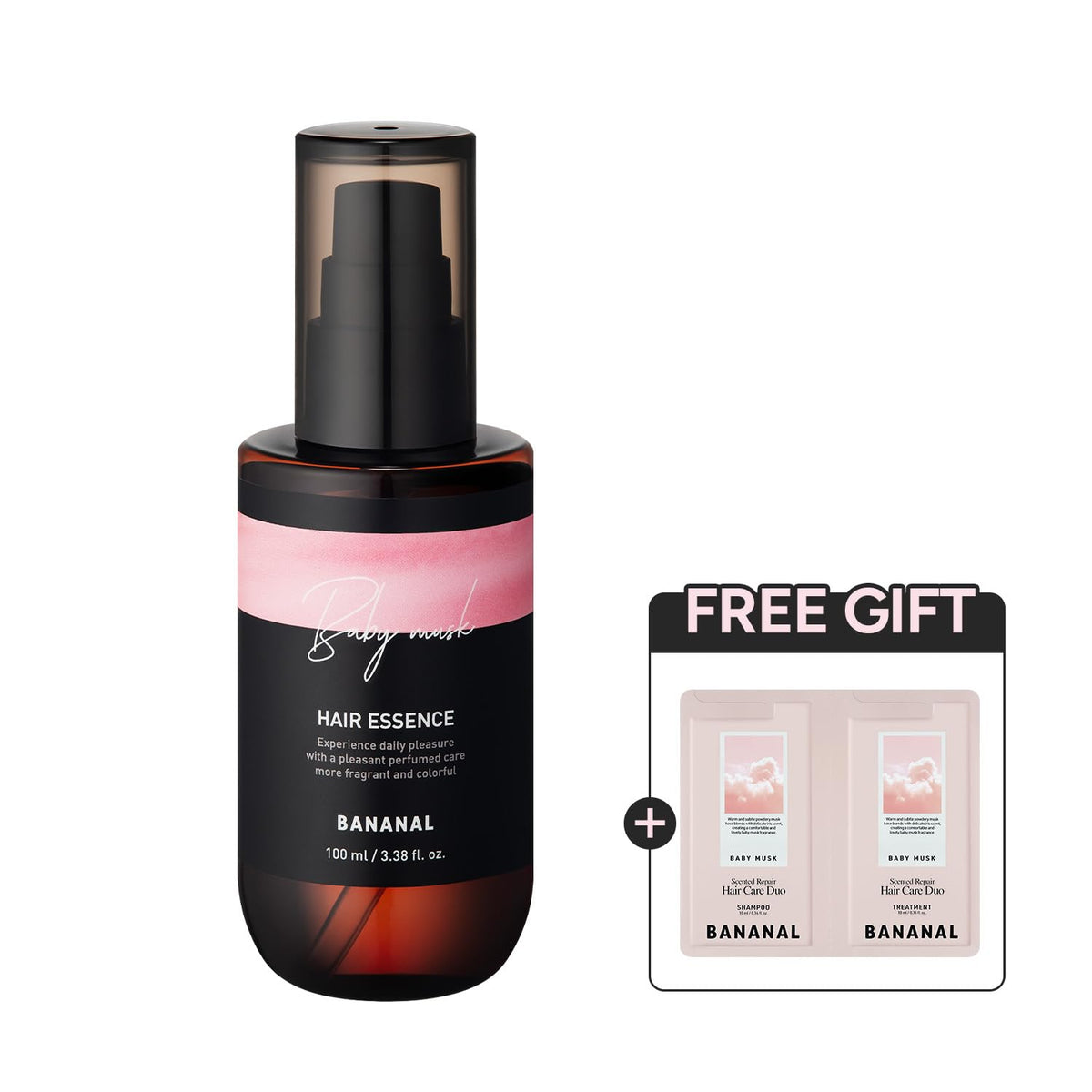 2-in-1 Hair Serum & Perfume Oil - Korean Hair Care, Moroccan Argan Oil & 12 Amino Acids for Dry Damaged Hair, Anti-Frizz Glass Hair Shine, Paraben-Free, Baby Powdery Musk, 3.38 fl oz