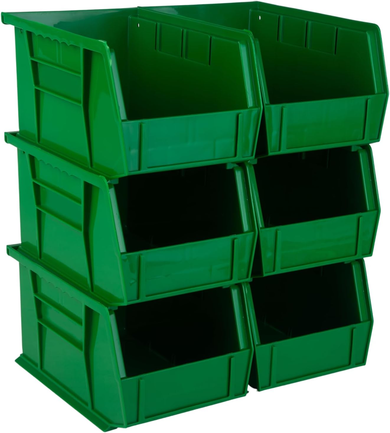 HE HUDSON EXCHANGE 9.5" x 6" x 5" (6 Pack) Plastic Stackable Storage Bin, Green