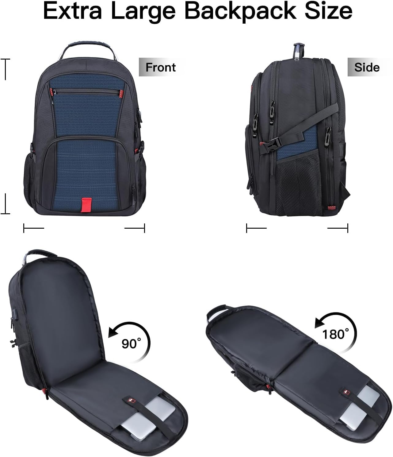 ANTERK Extra Large Backpack, Travel Laptop Backpack, Sturdy TSA Water Resistant 17.3 Inch Backpacks, Anti Theft Business Computer Backpacks Gifts for Men Women, Blue