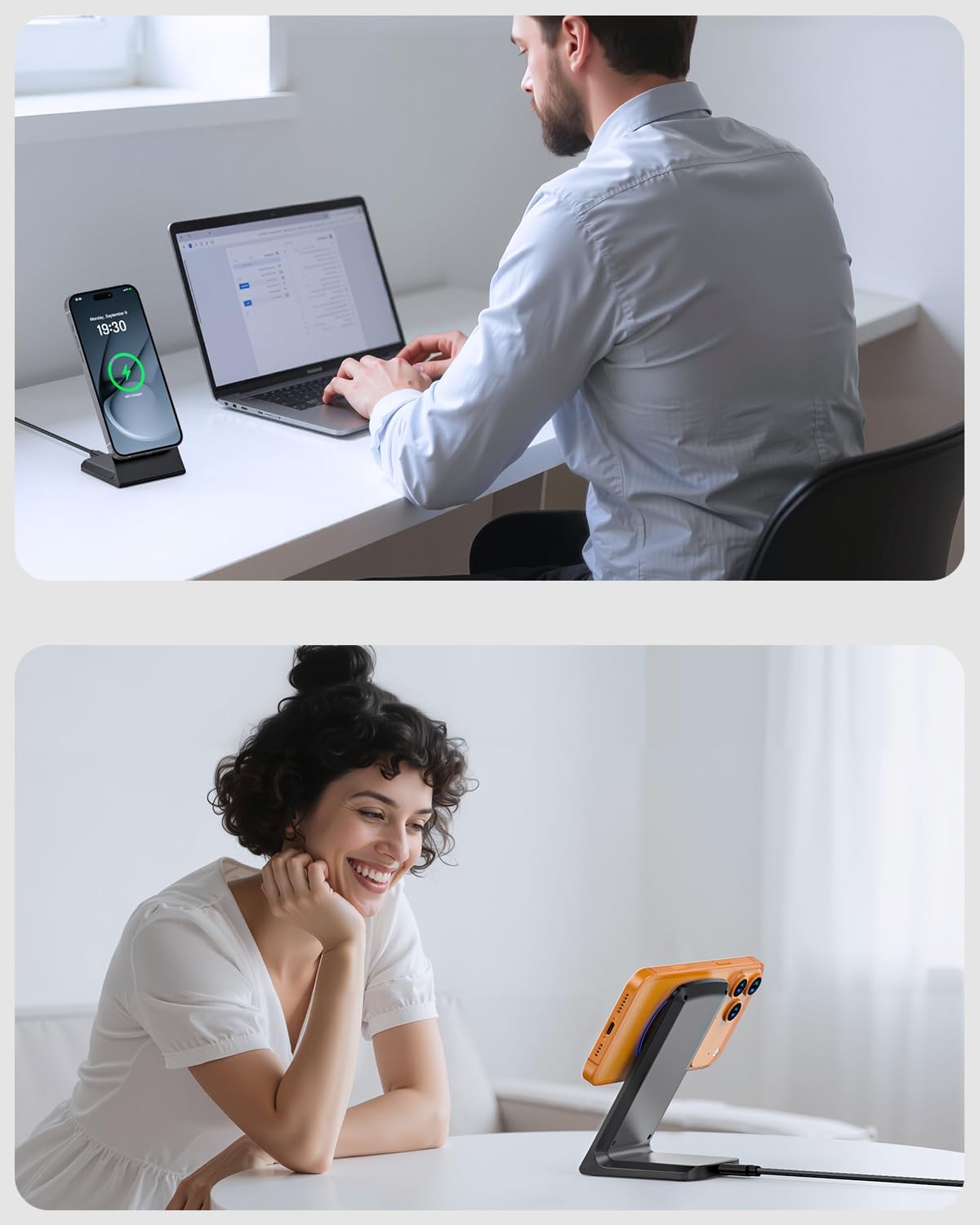 Wireless Magnetic Charger Stand for iPhone and Samsung
