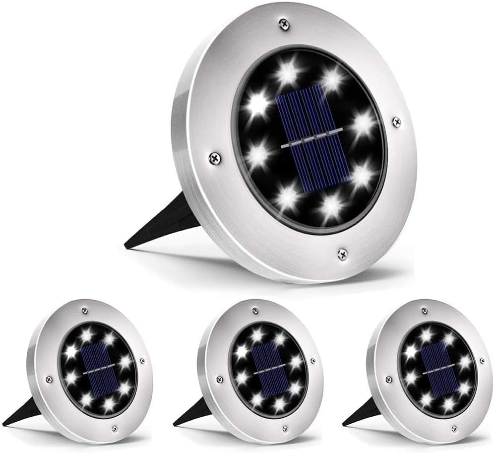 INCX 4.6 inch Solar Lights Outdoor Waterproof,12 Pack Solar Lights for Outside, Solar Garden Lights Landscape Lighting for Patio Pathway Lawn Yard Deck Driveway Walkway, Warm White