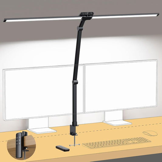 TROND LED Desk Lamp with Clamp, 29.55'' Tall Desk Light with Remote, Black