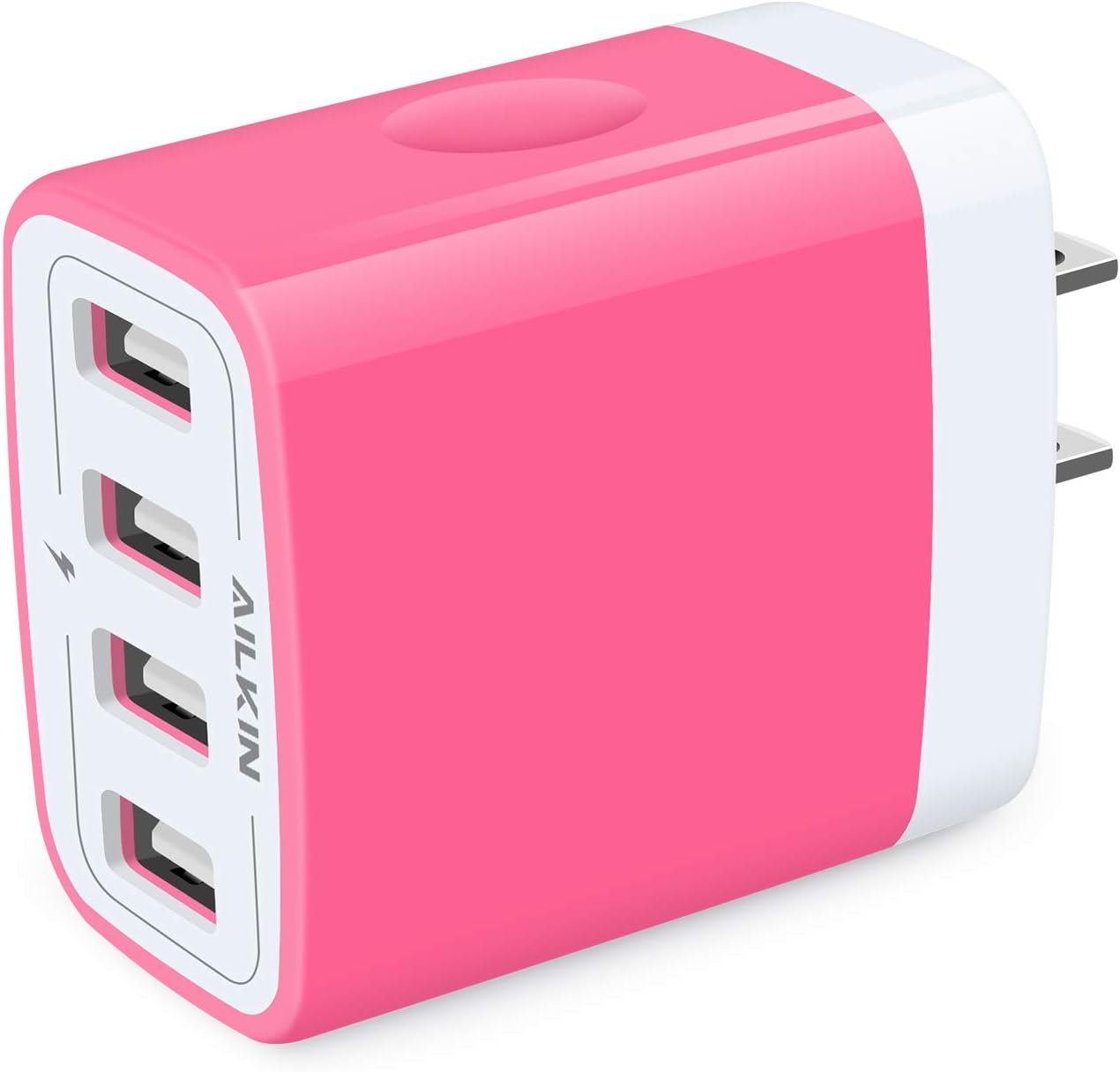 USB Charger Adapter, 2-Pack AILKIN 4.8A 4-Muti Port Phone Wall Plug Fast Charging Block Box for iPhone 17 16 15 14 13 12 Pro Max 11 SE 10 XR XS, Samsung Galaxy, Moto, LG, Pixel, Power Cube Base Brick