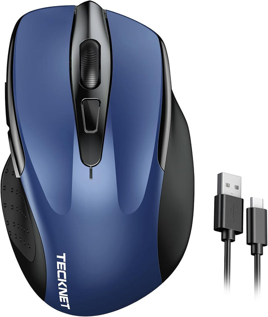 TECKNET Wireless Mouse Rechargeable, 2.4G Computer Mice with USB-A Receiver