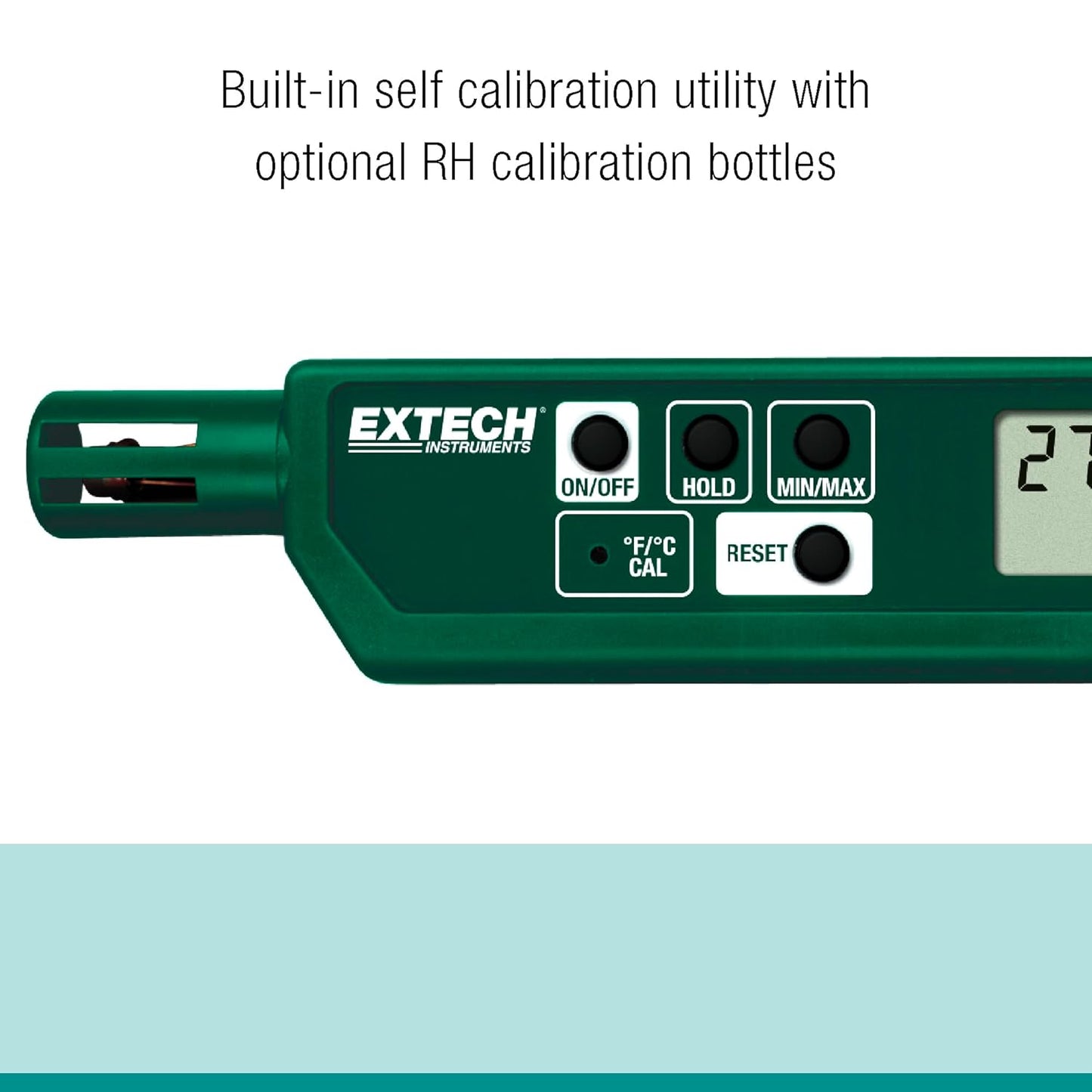 Extech 445580 Humidity and Temperature Pen with Fast Response Sensor, Min/Max Memory, Dual LCD, Pocket-Sized Hygrometer for HVAC, Labs, Storage Rooms, Indoor Air Monitoring