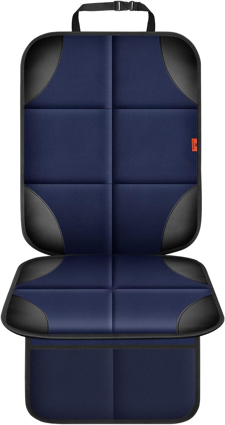 XHYANG Car Seat Protector 1 Pack Car Seat Cushion Mat Thickest Padding,Waterproof 600D Fabric Car Seat Covers for Non-Slip Backing Mesh Pockets for Baby and Pet (Blue, 1 Pc)