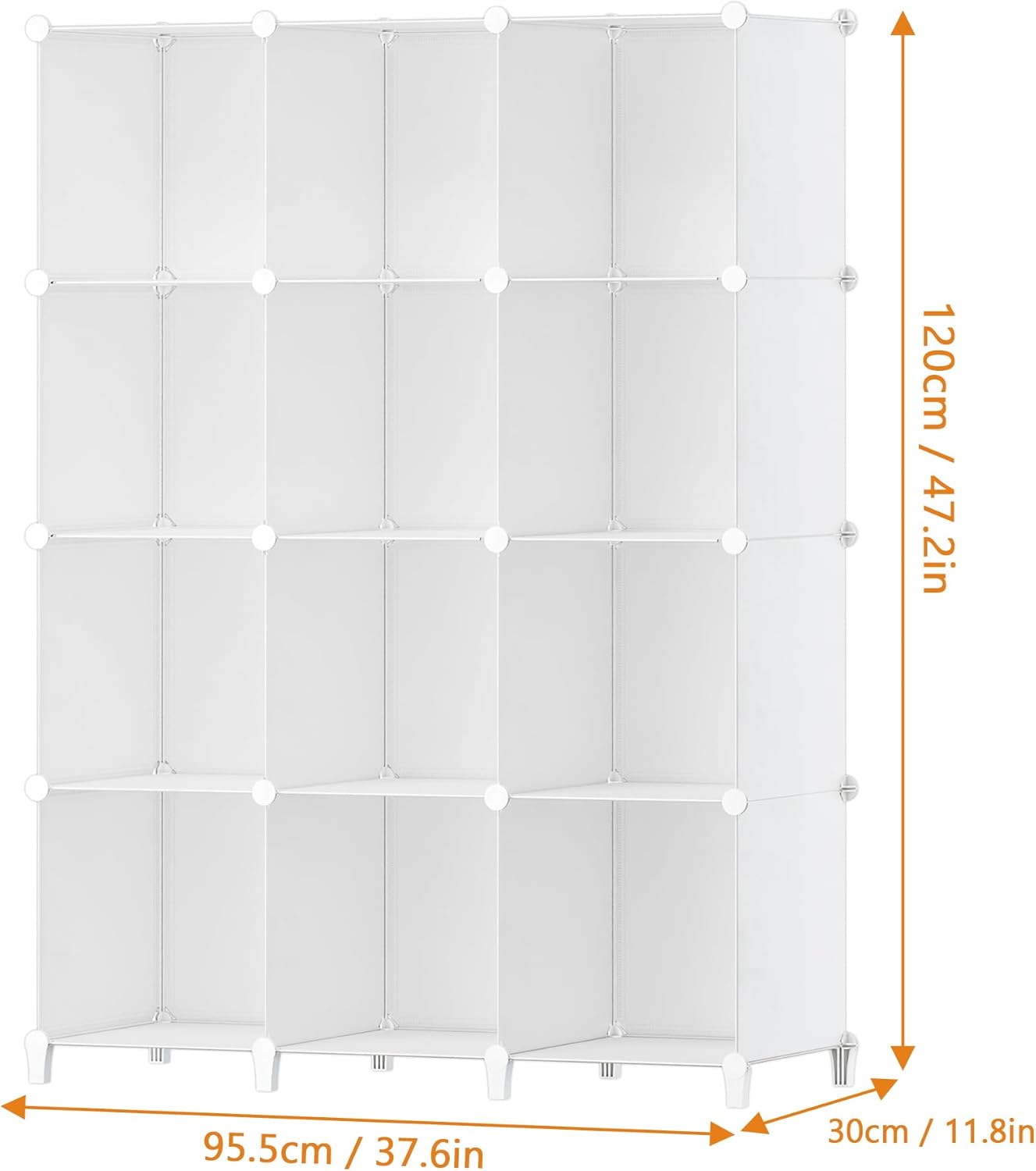 Closet Organizer, 12 Cube Closet Organizers and Storage, Portable Closet Shelves Clothing Storage, White
