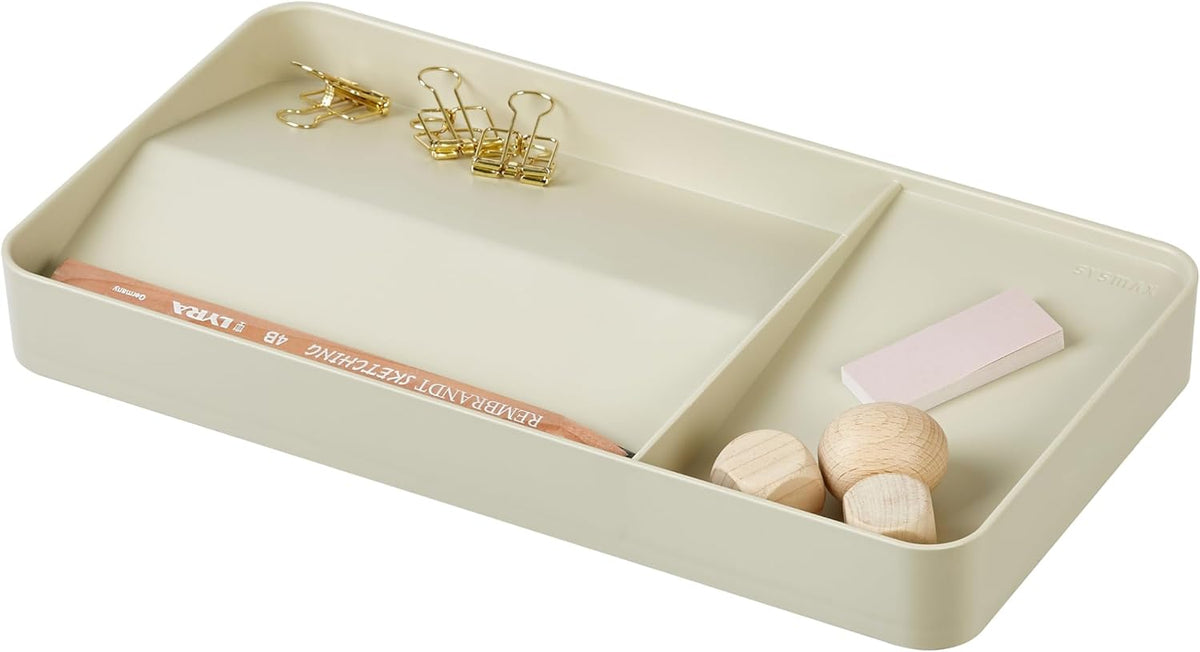 BLUE GINKGO Desk Organizer Tray, White, Made in Korea
