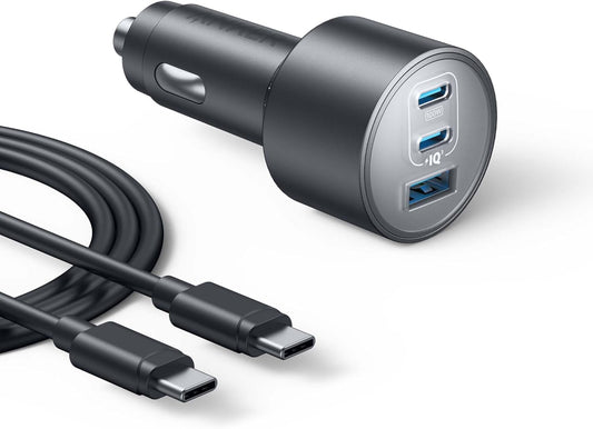 Anker iPhone 17 USB-C Car Charger, 167.5W Max 3-Port Ultra-Compact Type-C Fast Car Charger for MacBook Pro/Air, iPhone 17/16/15 Series, Samsung S25/S26, iPad Pro, AirPods and More