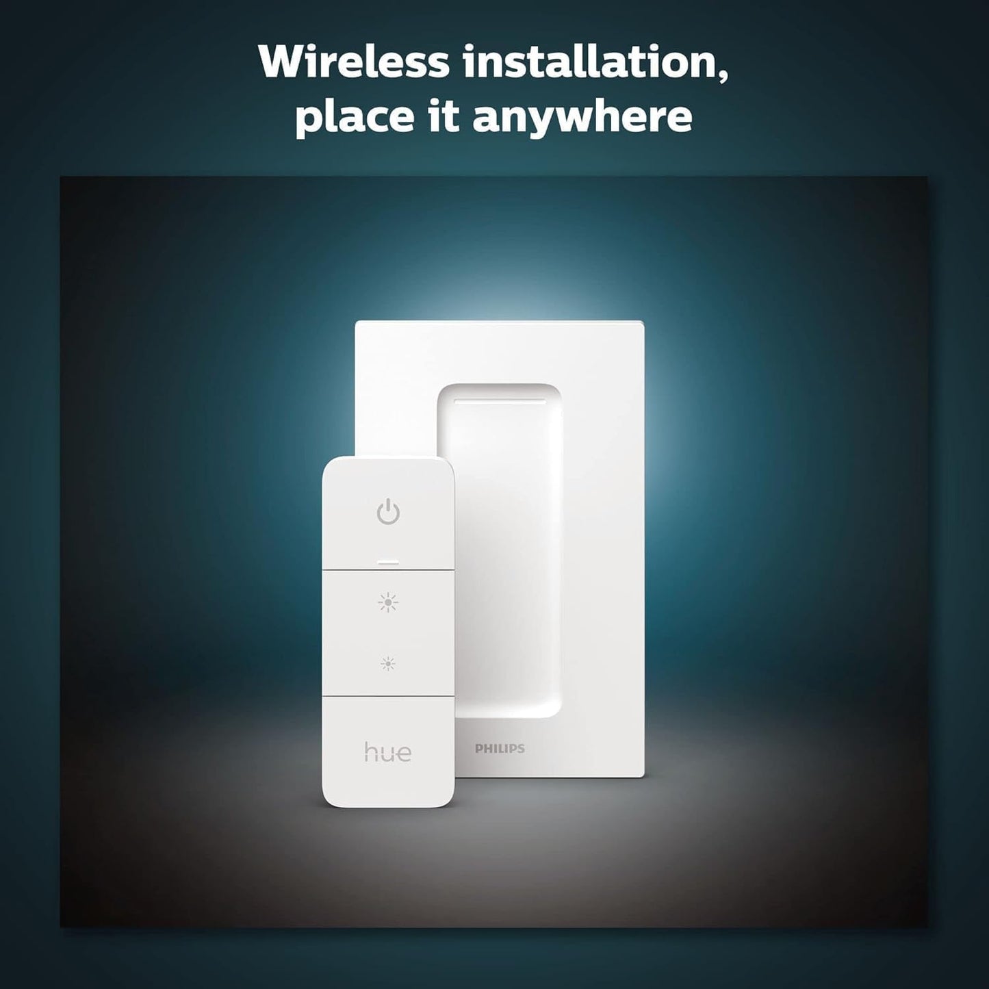 PHILIPS Hue Smart Dimmer Switch Remote, White, 1 Pack, Turns Hue Lights On, Off, Dims or Brightens, Smart Home Control, Requires Bridge, Easy, No-Wire Installation