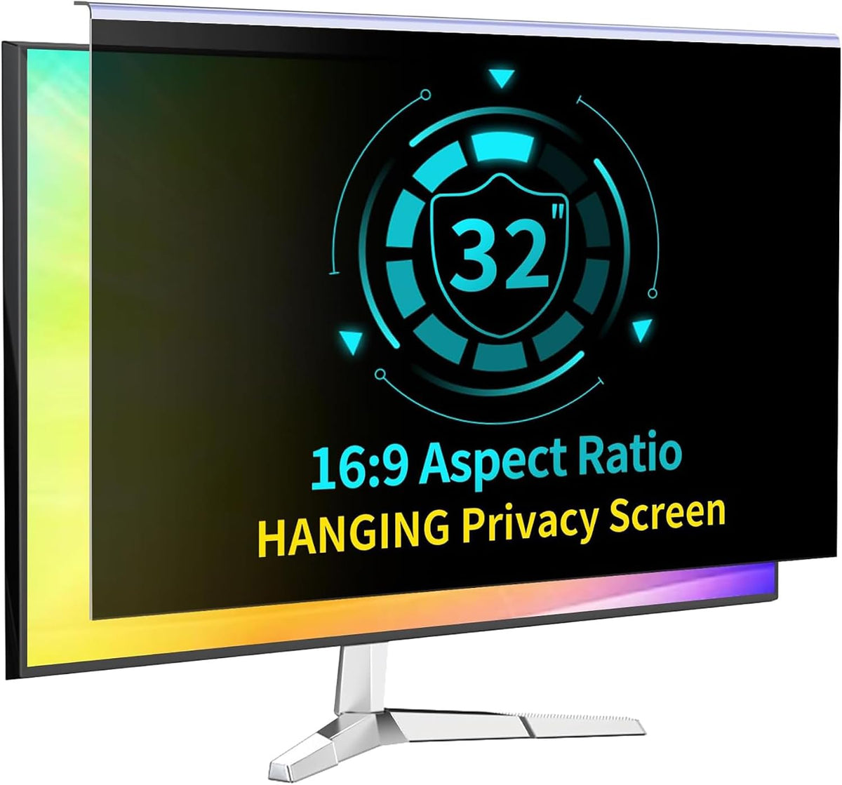 32 Inch Hanging Computer Privacy Screen Filter for 16:9 Monitors
