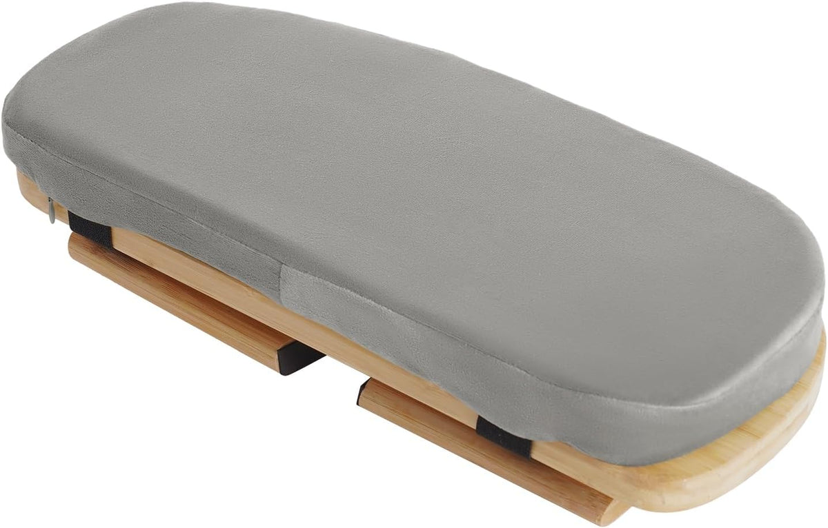 Meditation Prayer Bench, Portable Foldable & 5° Ergonomic Tilt Kneeling Meditation Yoga Stool with Cushion & Carry Bag for Home/Studio/Gym, Bamboo & Velvet Kneeling Stools (Grey)