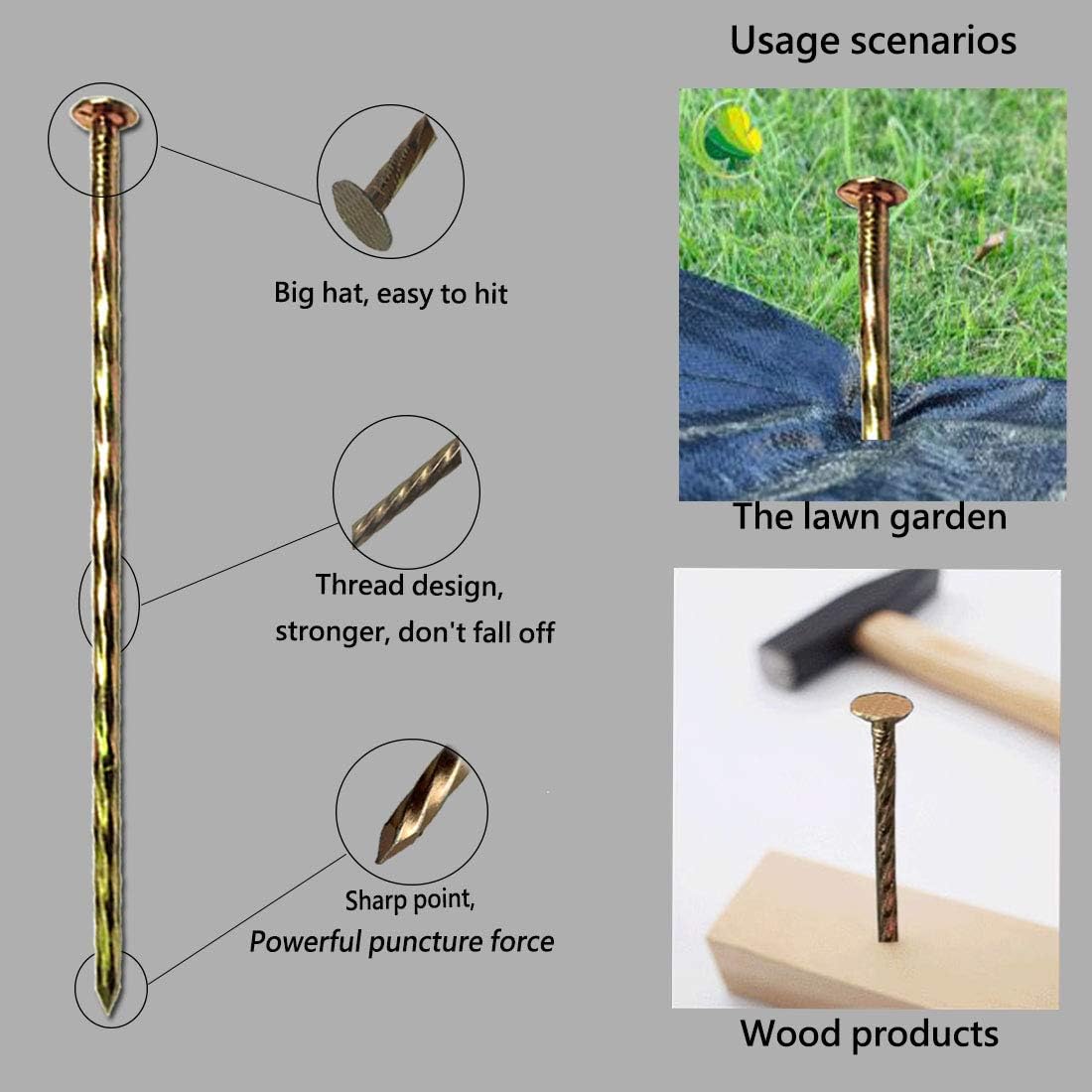 22 Pcs 8 inch Galvanized Spiral Metal Landscape Stakes, Landscape Spikes