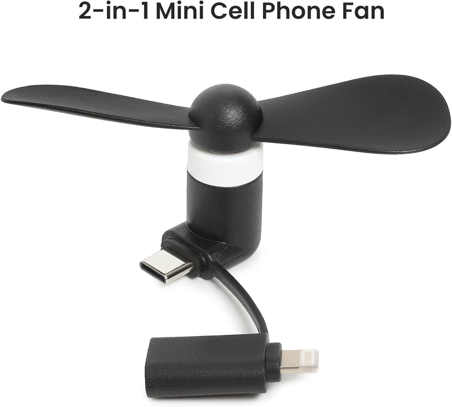 24 Pack Phone Fan Bulk, 2-in-1 Portable Mini Cell Phone Fan Compatible for iPhone, iPad, Android Smartphone, Tablet - Colorful and Powerful Cell Phone Summer Accessories