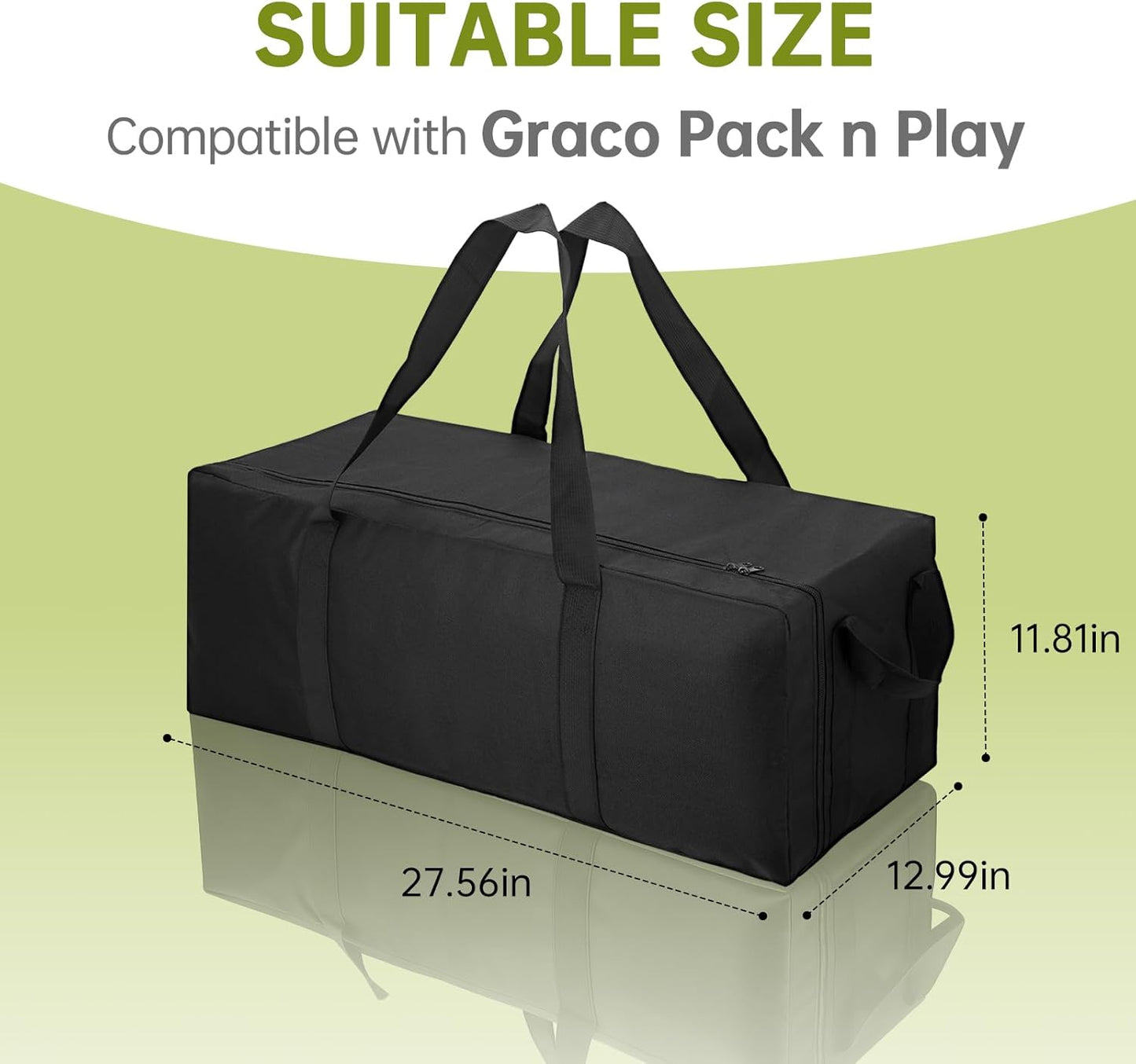 Carrying Bag Compatible with Graco Pack n Play, Replacement Nylon Foldable Travel Carrying Case for Graco Pack n Play, Lightweight & Waterproof Storage Bag for Airplane and Train Travel