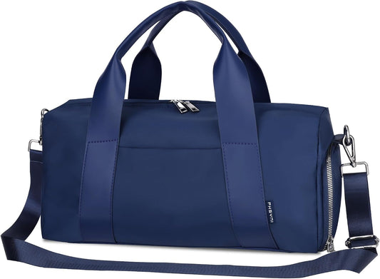 16" Gym Bag for Women,with Shoes Compartment and Waterproof Pocket(Navy)