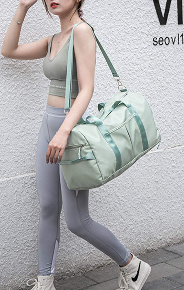 Sports Gym Bag for Women or Men Travel Duffel Bag with Wet Pocket and Shoes Compartment for Training Swim Yoga(Green)