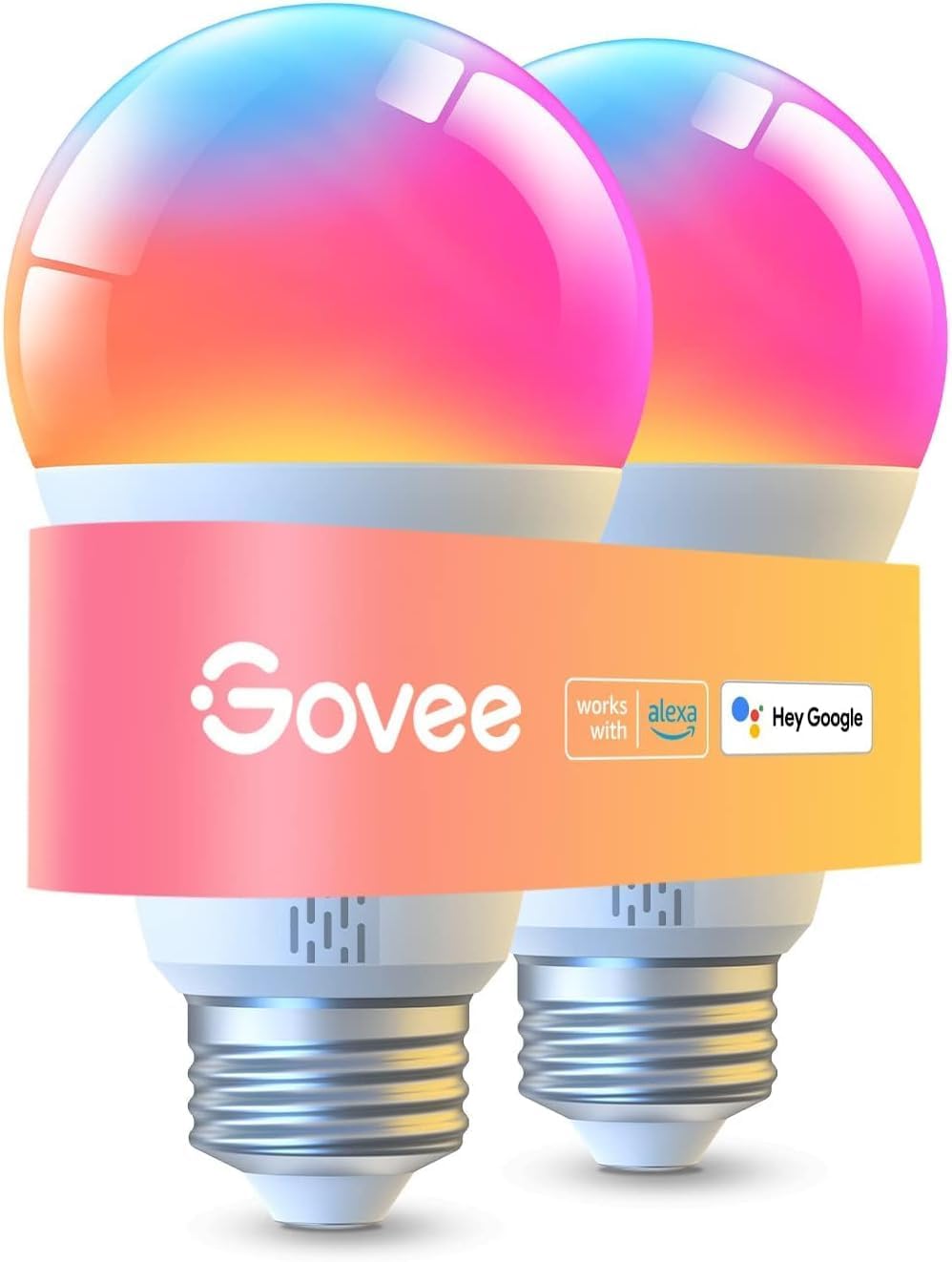 Govee LED Smart Light Bulbs, 1000LM Color Changing Light Bulb, Wi-Fi & Bluetooth, Work with Alexa and Google Assistant, Dimmable RGBWW A19 75W Equivalent Smart Bulbs for Bedroom, Living Room, 2 Pack