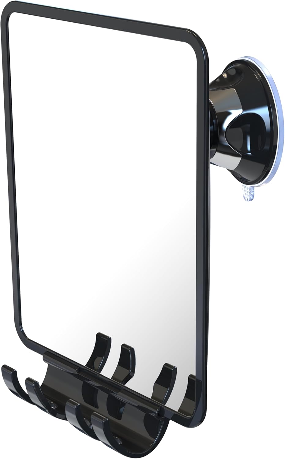 Luxo Shower Mirror, Shower Mirror fogless for Shaving with a Removable Razor Holder - Shaving Mirror for Shower with a Powerful Suction Cup - Shatterproof fogless Mirror for Shower (Chrome)