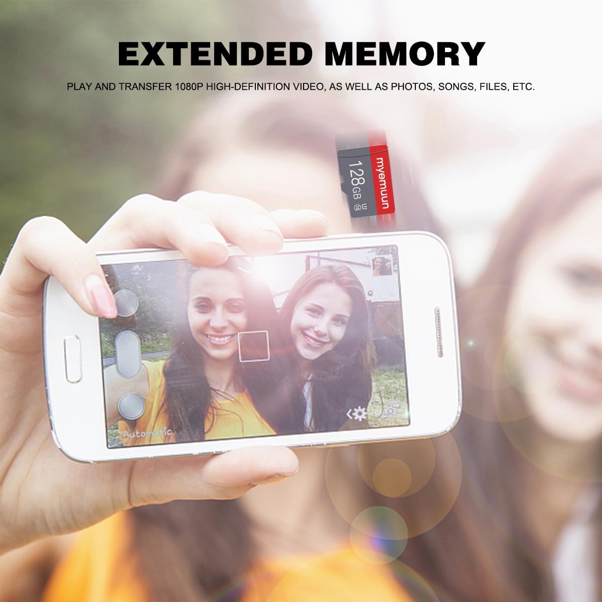 2 Pack 128 GB Micro Memory Card with Adapter, TF Memory Card Class 10, Mini Memory Card for Smartphone/Tablet/Camera/Personal Computer (128GB*2-U1)