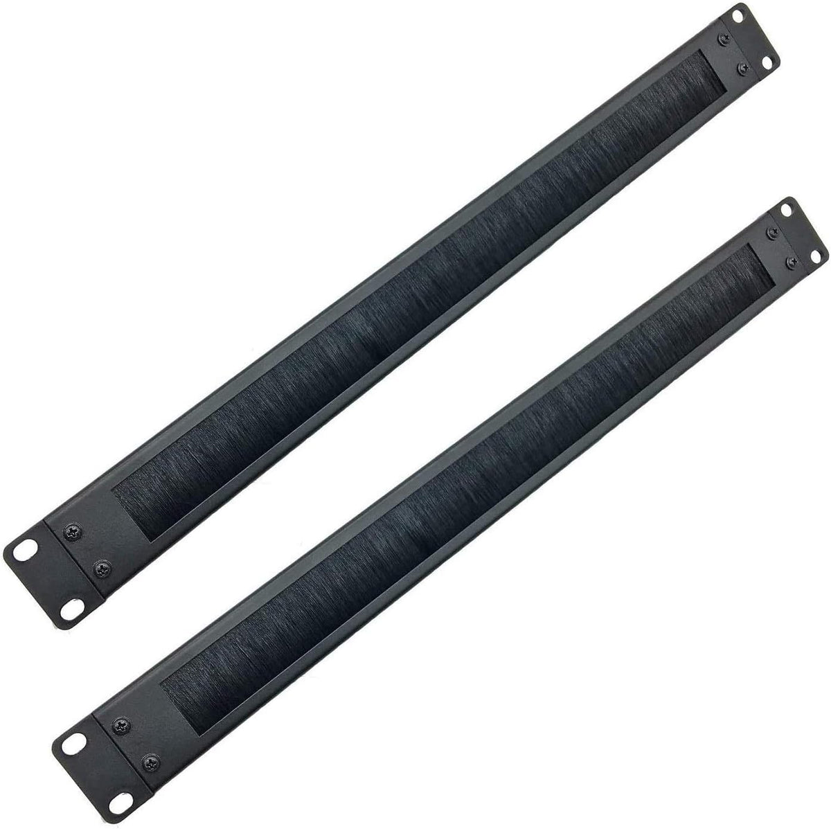 2 Pack-1U Brush Panel 19-inch Rack Mount Disassembled