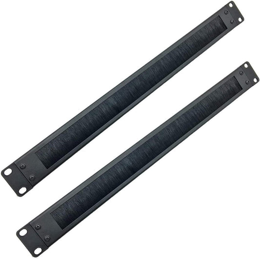 2 Pack-1U Brush Panel 19-inch Rack Mount Disassembled