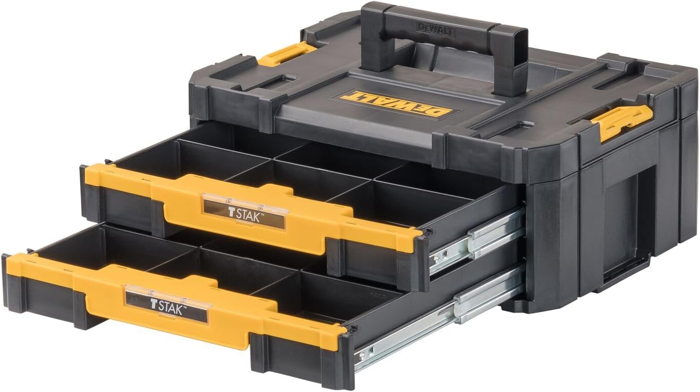 DEWALT TSTAK Tool Storage Organizer with Double Drawers, Holds Up to 16.5 lbs. (DWST17804)