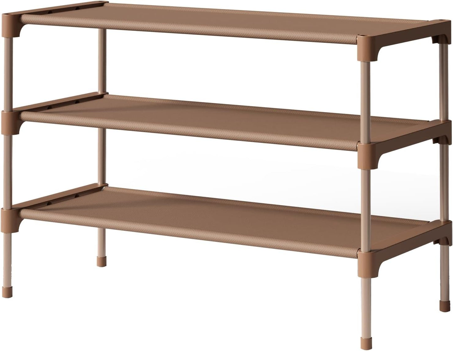 Kitsure Shoe Rack - Non-Woven Shoe Rack Shelf, Shoe Organizer for Closet, Entryway, Garage & Corridor, Stackable Shoe Shelves, 27.5" Wide - 3 Tier, Pink
