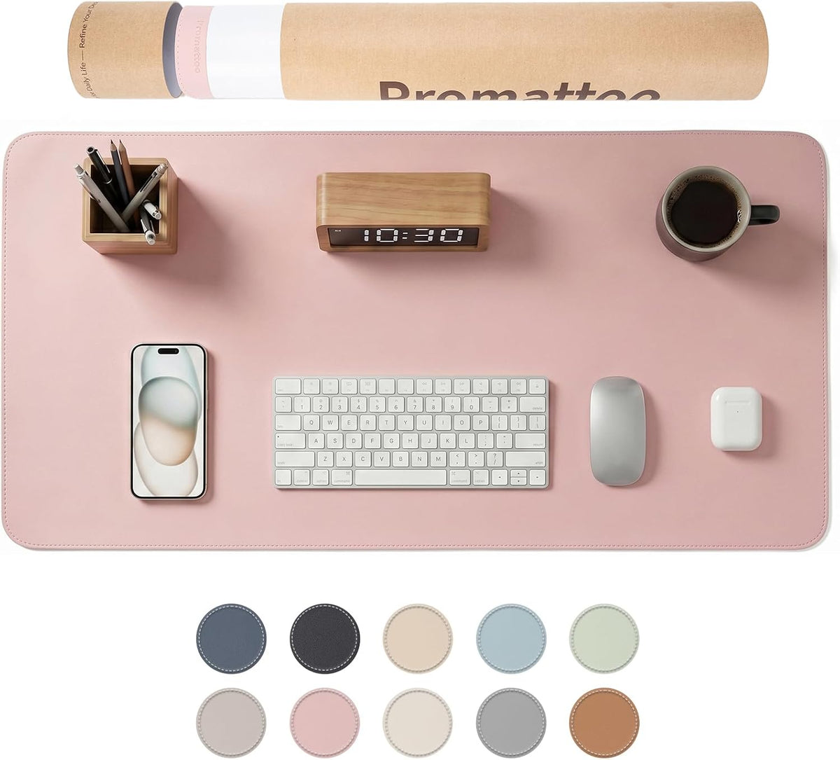 Large Desk Pad Non-Slip Desk Mat Protector for Keyboard Mouse Waterproof Vegan Leather Surface Faux Leather Laptop Mat Smooth Mouse Pad Premium Gift Tube Sakura Pink 39" x 17"