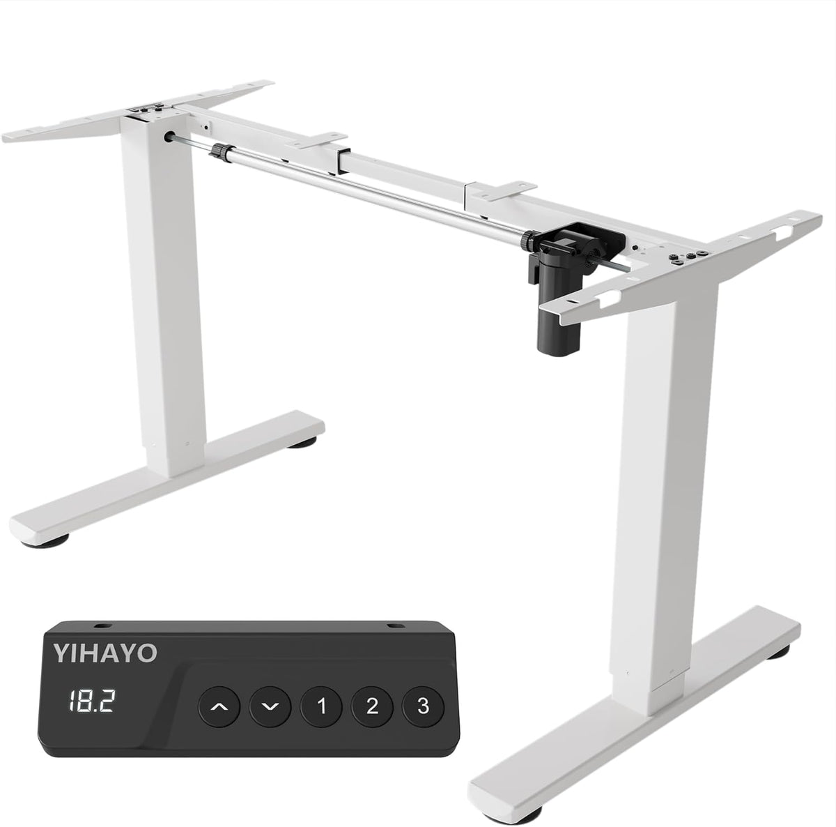 YIHAYO Low Height Adjustable Desk, Lifts 18.1-28.3 Inches, Electric Standing Desk for Short People, 48 x 24 Inches Computer Table with Splice Board for Home Office, Rustic Brown