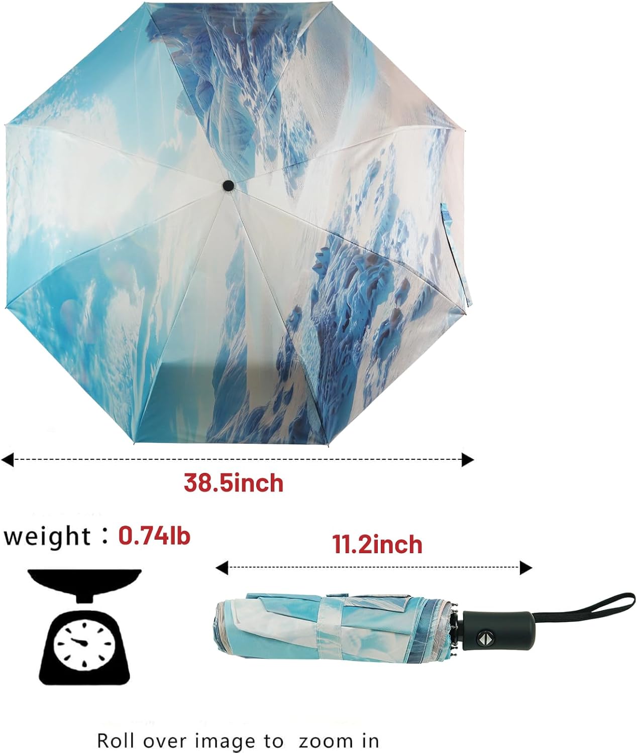 SY COMPACT Travel Umbrella - Windproof Automatic Compact Umbrella for Rain, Lightest 8-Rib, Small, Strong & Portable, Durable Grip, Fits Backpack & Car, Factory Direct (UV Available)