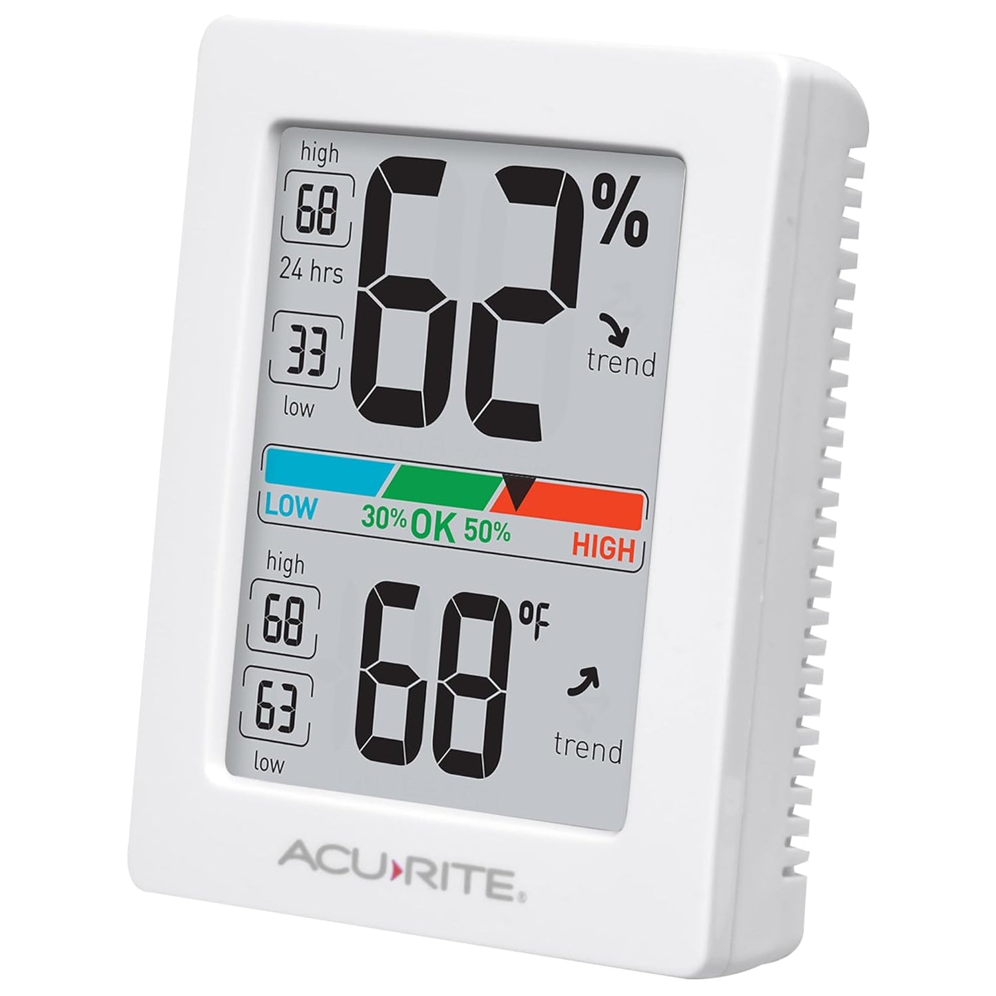AcuRite Humidity Meter Hygrometer and Indoor Digital Thermometer with Temperature Gauge and Humidity Gauge, Room Thermometer Comfort Scale, 3 x 2.5 Inches, White (01083M)