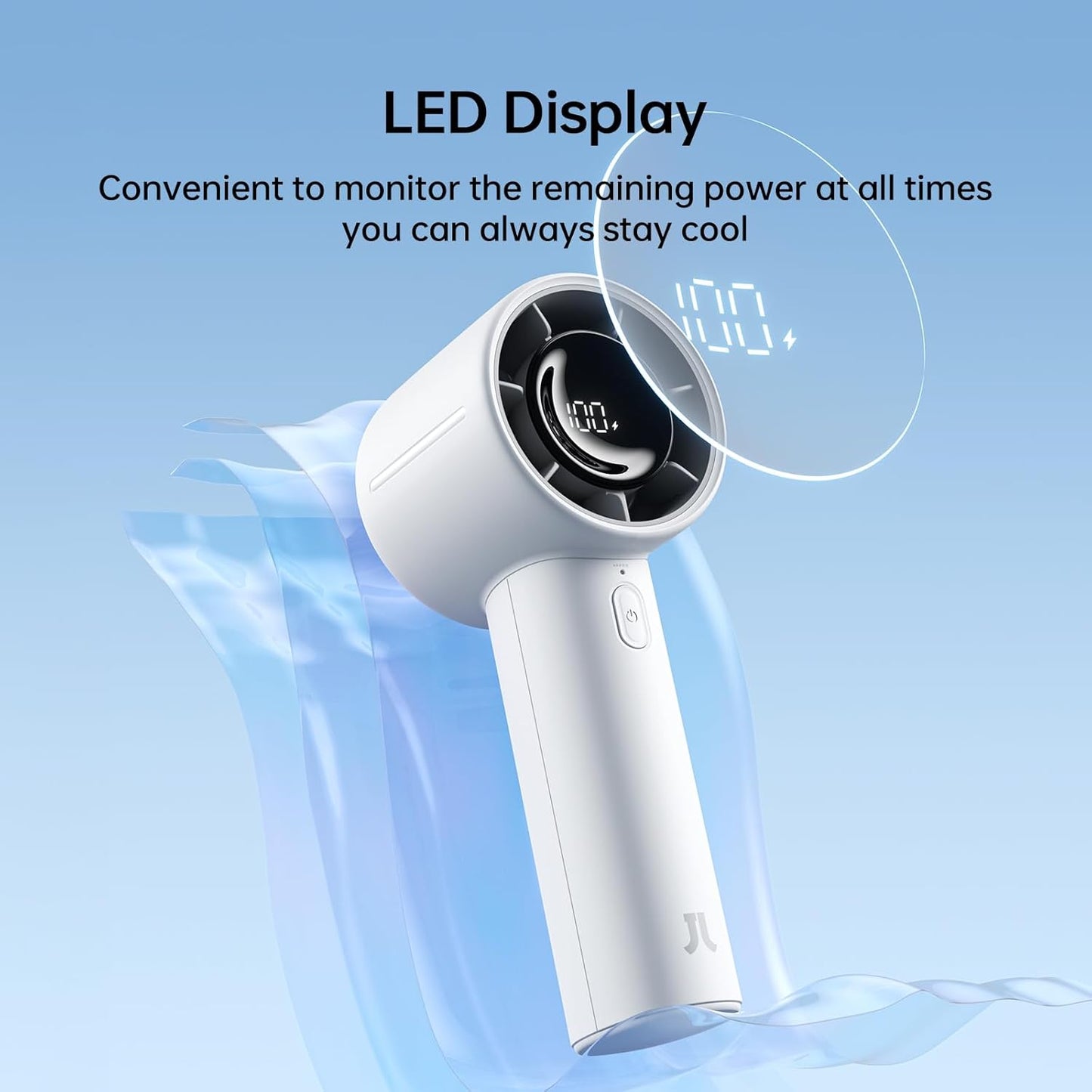 JISULIFE Handheld Turbo Fan Life10S – 5000mAh Rechargeable Portable Fan, 28H Runtime 5-Speed Powerful Airflow, Mini Quiet Hand Fan for Travel, Camping, Beach, Sports, Concerts, Men & Women (Gray)
