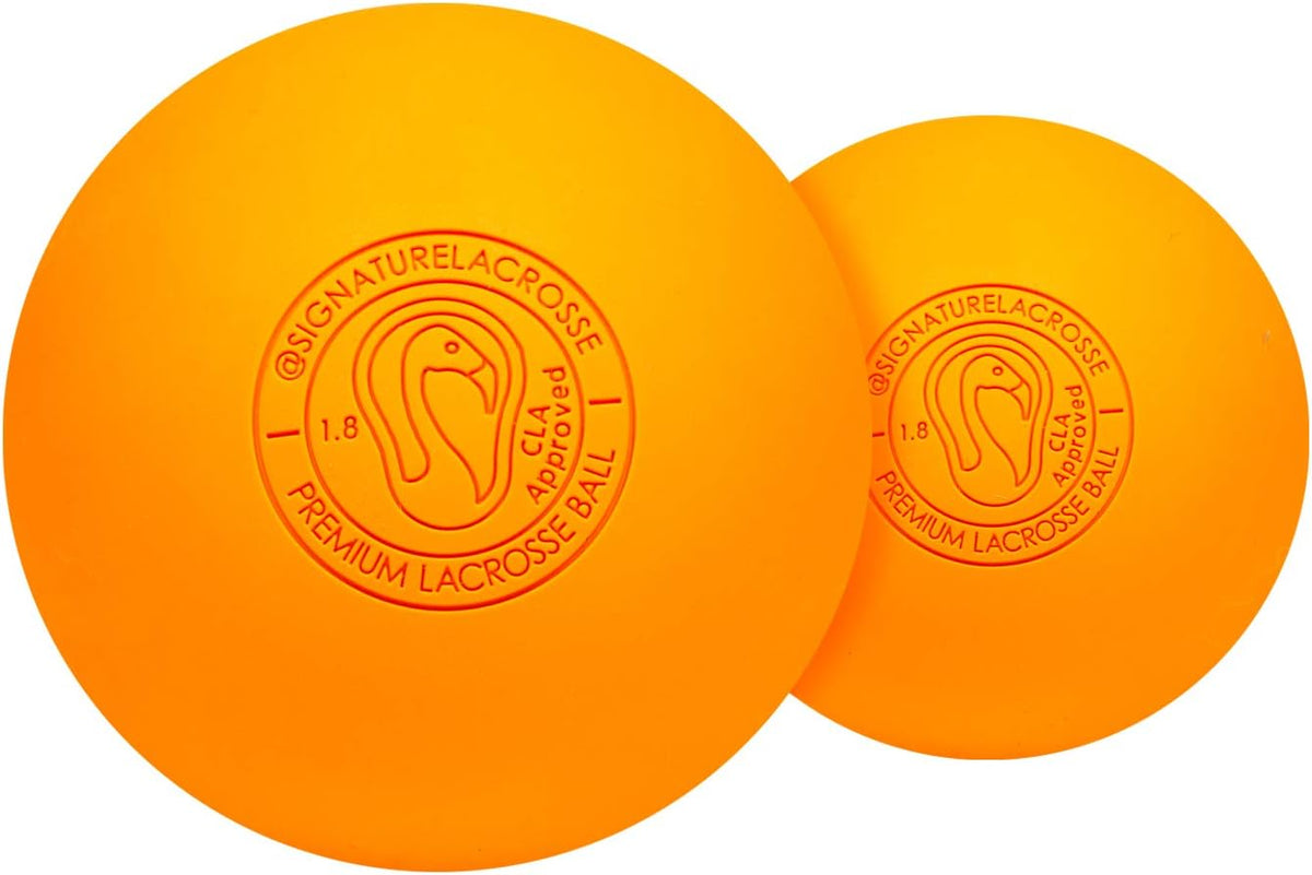 Signature Lacrosse Ball Set - Packs of 2, 4, 8, 12, and 100 - No Chemical Smell Massage Balls, Myofascial Release Tools, Back Roller, Muscle Knot Remover